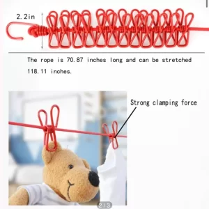 TENDEDERO 1.82 LARGO CON 12 PINZAS ELÁSTICO