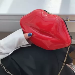 BOLSO LABIOS ROJOS CADENA