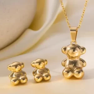 ARETES Y COLLAR OSITOS 3D