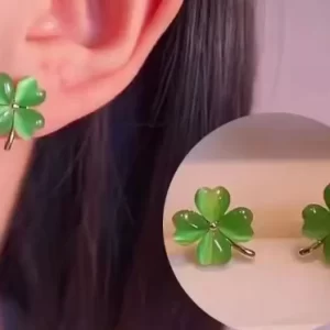 ARETES TREBOL VERDE