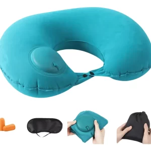 ALMOHADA DE VIAJE INFLABLE-CON BOMBA-COJIN PARA CUELLO