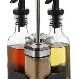 ESPECIERO-Dispensador de Aceite, Vinagre y Especias para Cocina- SET DE 4 PIEZAS