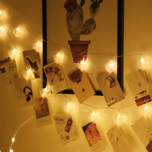 GUIRNALDA DE LUZ LED SERIE CLIP CORAZÓN PARA FOTO