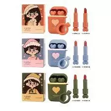 LABIA DÚO EN ESTUCHE TIPO AUDIFONO (ROSA)