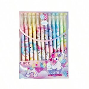 PLUMAS UNICORNIO SET DE 12 PZS