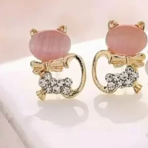 ARETES GATITO ROSA