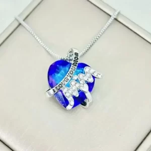 COLLAR AZUL MOM I LOVE YOU