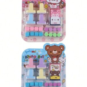 JUEGO DE SELLOS CON TINTA FLUORECENTE