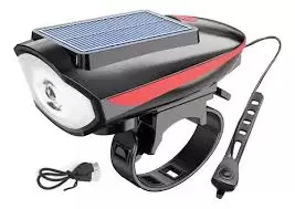 LUZ PARA BICICLETA SOLAR CON BOCINA