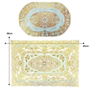 MANTEL DE PLASTICO DORADO  O PLATEADO 30X45CM