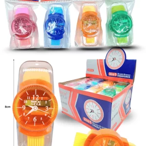 SACAPUNTAS, BORRADOR Y CEPILLO CON FORMA DE RELOJ