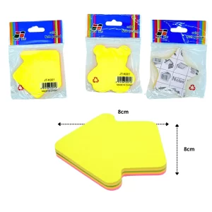 NOTAS ADHESIVAS FLUORESCENTES FIGURA TIPO POST IT 70HOJAS