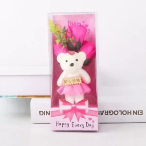 ROSA CON OSITO LOVE-CAJA OSO