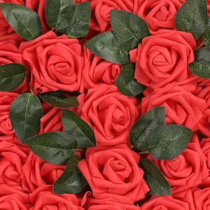 ROSAS ARTIFICIALES  12 PZS TIPO FOAMY PARA DECORACIÓN
