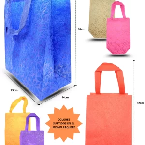 BOLSA ECOLOGICA DECORADA FLORES 31X25X14CM 