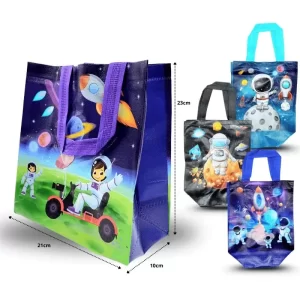 BOLSA PLASTIFICADA DECORADA ASTRONAUTA 23X21X10CM 