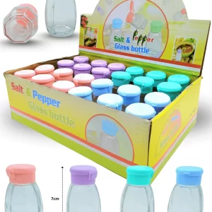 SALERO VIDRIO 7X3CM TAPA PLÁSTICA