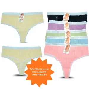 TANGA ALGODON CON DETALLES EN LA ORILLA DE ENCAJE