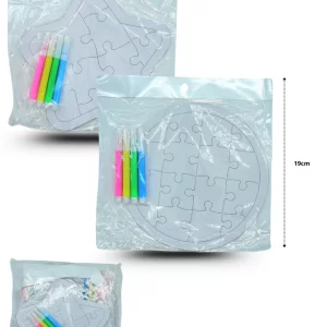 ROMPECABEZAS FIGURAS BLANCO CON 4 PLUMINES SET 5 PZAS