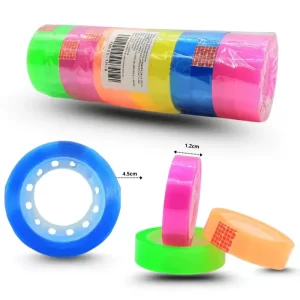 CINTA ADHESIVA COLORES 12 PZAS