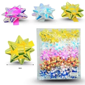 MOÑO PARA REGALO EN CAJA 6CM ACABADO METÁLICO