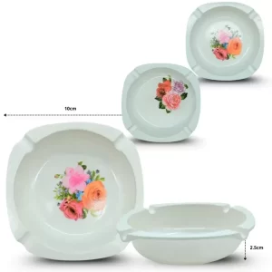 CENICERO DE MELAMINA ESTAMPADO FLORAL 10 CM 