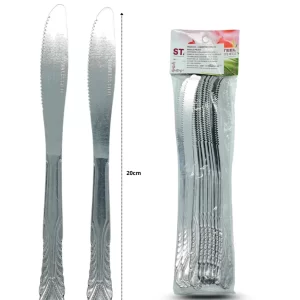 UTENSILIO CUCHILLO DE MESA PAVOREAL DE ACERO INOXIDABLE C/12