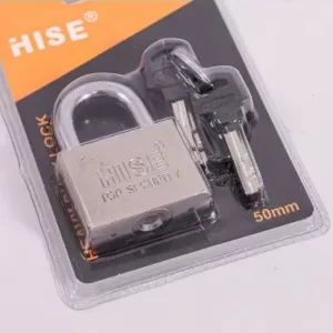 CANDADO METÁLICO RESISTENTE CON CUERPO RECTANGULAR DE 50 MM DE ANCHO