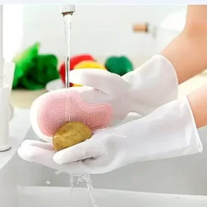 GUANTE DE SILICÓN CON CERDAS PARA LAVAR