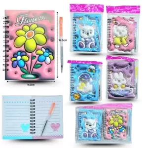 LIBRETA CON PLUMA DECORADA