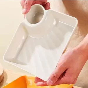 PLATO CUADRADO CON COMPARTIMENTO PARA SALSAS