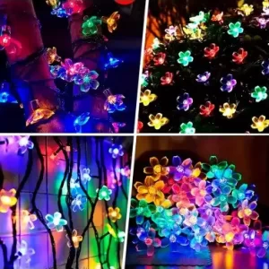 SERIE DE LUCES LED CON FLORES MULTICOLOR