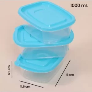 SET DE 3 CONTENEDORES HERMÉTICOS AZUL