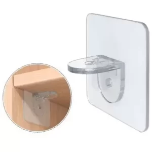 SOPORTES ADHESIVO TRANSPARENTE PARA REPISAS 4 PZAS