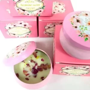 VELA AROMÁTICA DE JAZMÍN CON FLORES SECAS