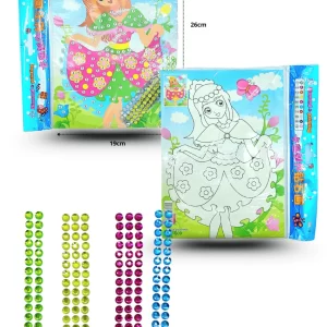 dibujo con sticker diamond para decorar doble vista para colorear