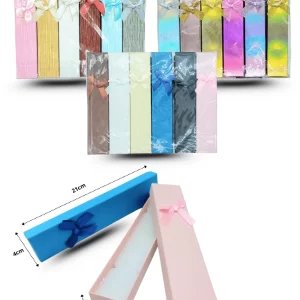 caja de regalo larga lisa y decorada