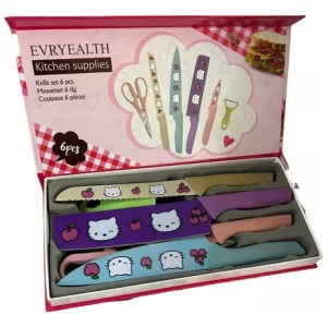 SET DE CUCHILLOS KITTY COLORS