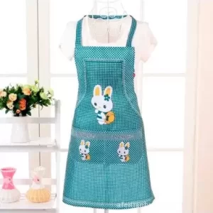 Delantal de Cocina verde con Diseño de Conejito