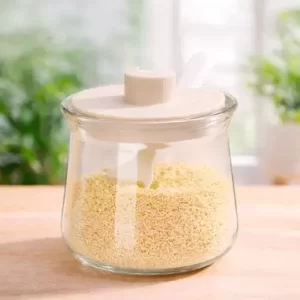 FRASCO DISPENSADOR DE VIDRIO CON CUCHARA