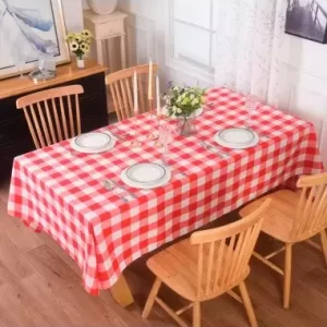 MANTEL ESTILO PICNIC CUADRO ROJO 137X137 CM