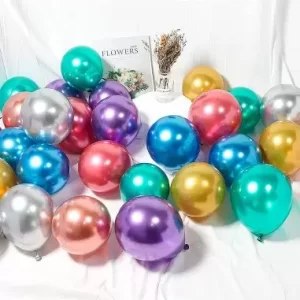 Bolsa con 50 Globos Cromados de Colores 20 a 30 cms 