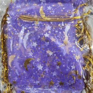 BOLSA DE ORGANZA  10 PZS CHICA LILA CON DORADO