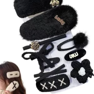 BROCHES-PASADORES SET NEGRO