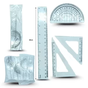 juego geometría 20cm set 4 pzas