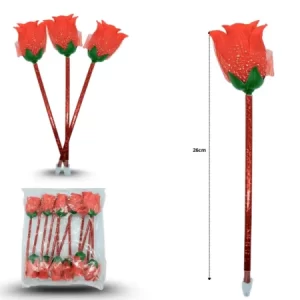 PLUMA TIPO ROSA DE TELA CON LUZ.