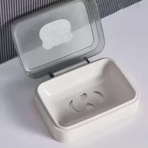 Jabonera Plástica con Tapa y Drenaje