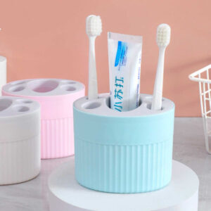 Organizador Azul para Baño con Tapa y Porta Cepillos -  52765