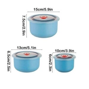 Set de Recipientes Herméticos Redondos (3 Piezas, Azul) -  53487