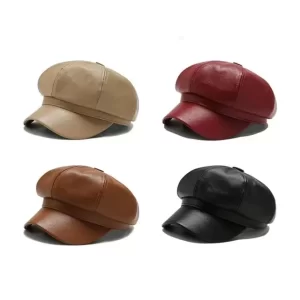 BOINA DE CUERO ESTILO BRITÁNICO RETRO-VINTAGE